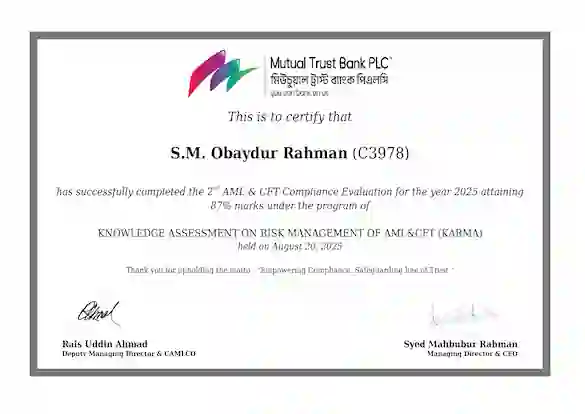 AML & CFT Compliance Evaluation for the year 2025 - 1