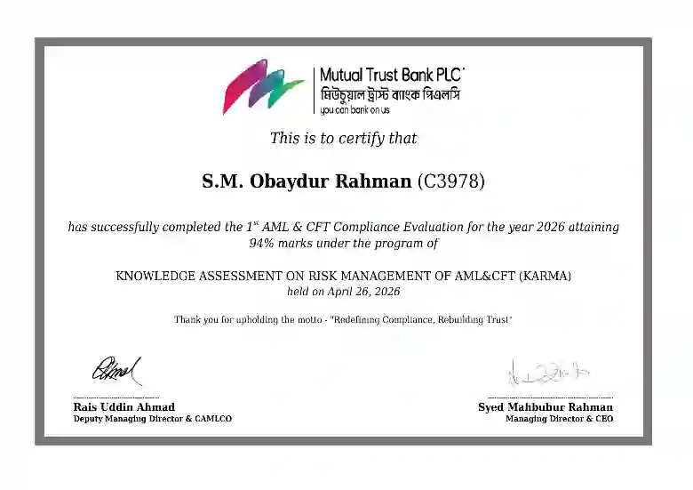 AML & CFT Compliance Evaluation for the year 2026 - 1