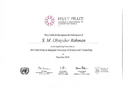 Participation of 2019 Hult Prize at Shahjalal University of Science and Technology