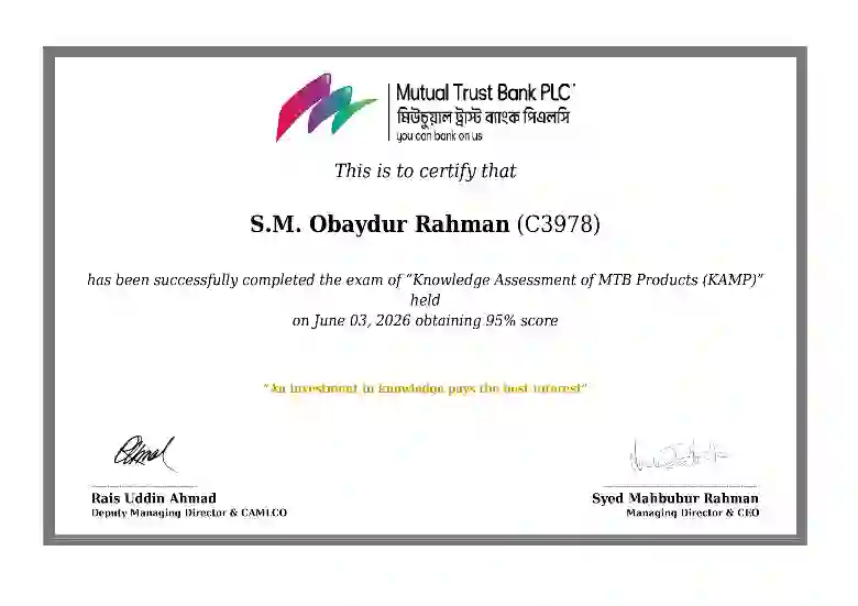 Knowledge Assessment of MTB Products (KAMP) - 2026 - 1