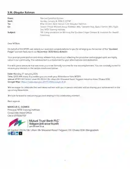 Quickest Finger Contest Winner