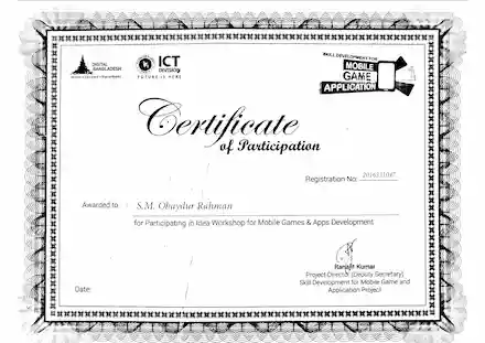 Participation of Idea Workshop for Mobile Games & Apps Development